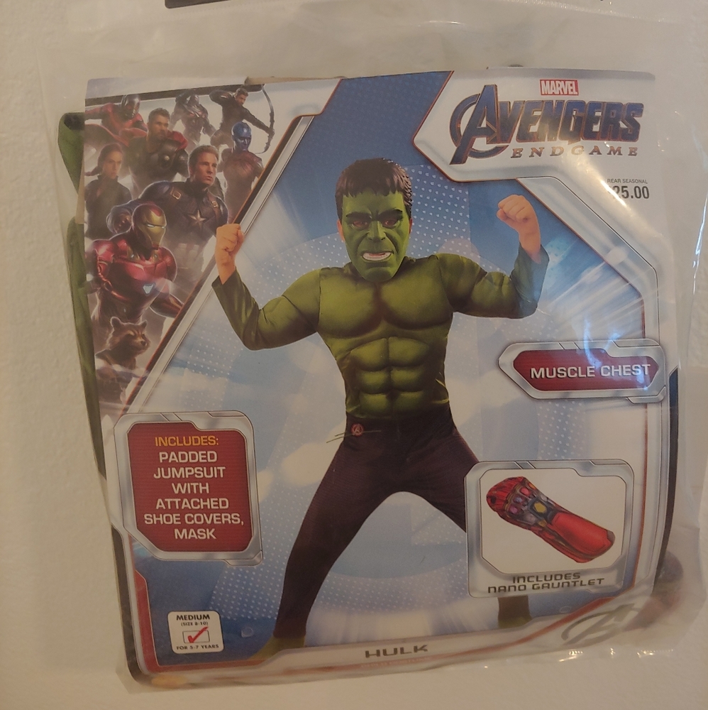 Kids Marvel Avengers Endgame Hulk Costume